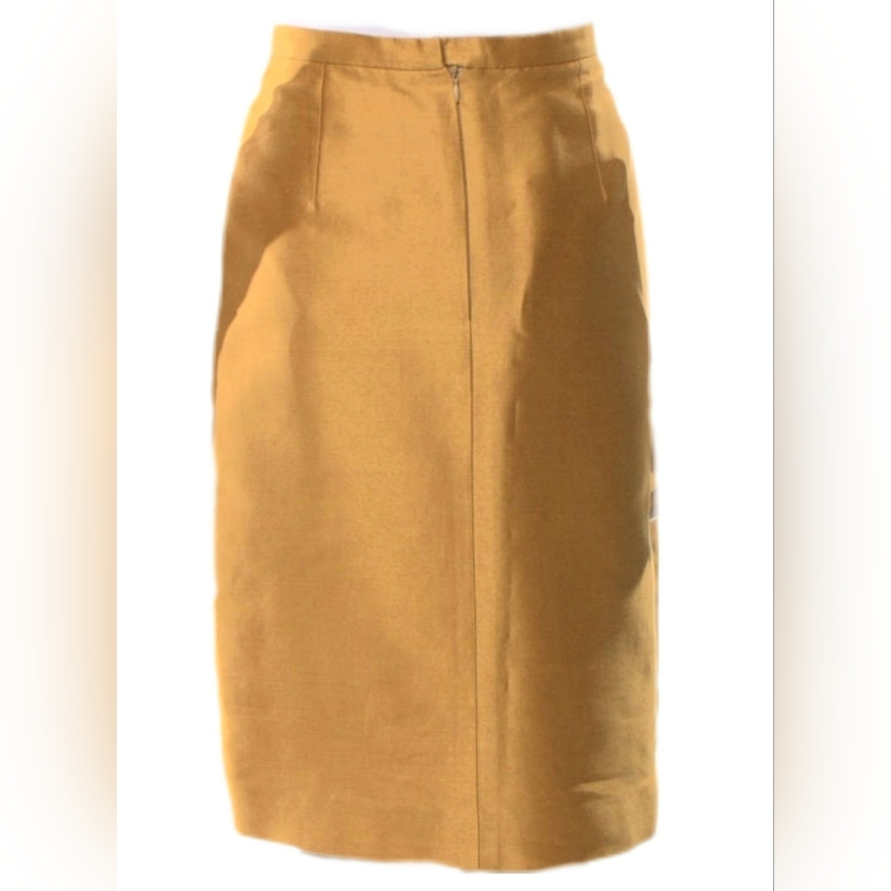 $1,990 OSCAR DE LA RENTA AVANT GARDE GOLD SILK LINED RUNW SKIRT US 8 - Picture 3 of 13